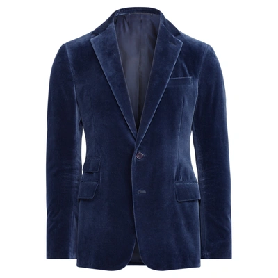 Shop Ralph Lauren Formal Velvet Jacket In Blue Slate