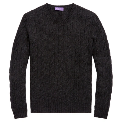 Shop Ralph Lauren Cable-knit Cashmere Sweater In Charcoal Melange