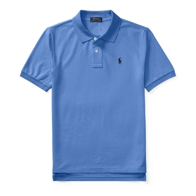 Shop Polo Ralph Lauren Cotton Mesh Polo Shirt In Blue