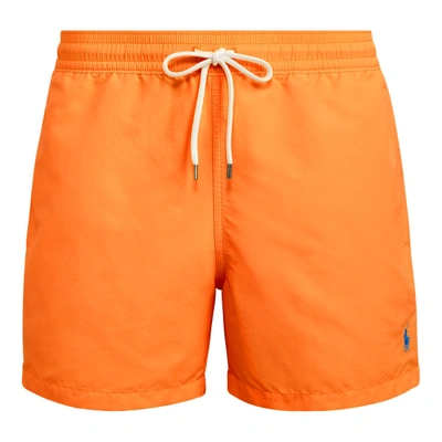 Shop Ralph Lauren 5½-inch Traveler Swim Trunk In Flare Orange