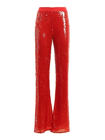 Shop Patrizia Pepe Embellished Pants In Red