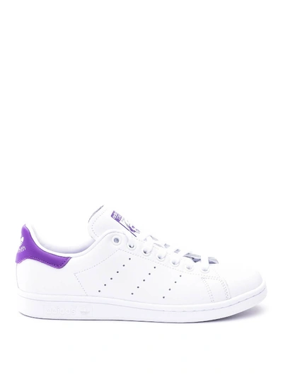 Shop Adidas Originals Stan Smith White And Purple Sneakers