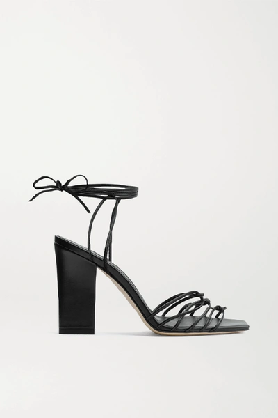 Shop Aeyde Daisy Leather Sandals In Black