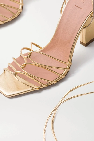 Shop Aeyde Daisy Leather Sandals In Gold