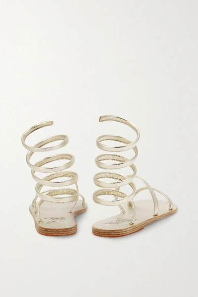 Shop Ancient Greek Sandals Ofis Metallic Leather Sandals In Gold