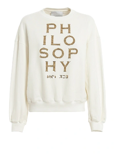 Shop Philosophy Di Lorenzo Serafini Philo-so-phy Cotton Sweatshirt In White