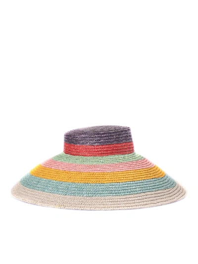 Shop Missoni Multicolour Striped Straw Hat