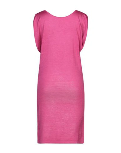 Shop Cruciani Woman Mini Dress Fuchsia Size 8 Silk, Linen In Pink