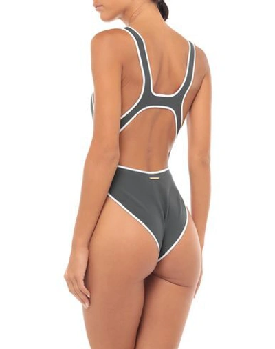 Shop Stella Mccartney One-piece Swimsuits In Steel Grey