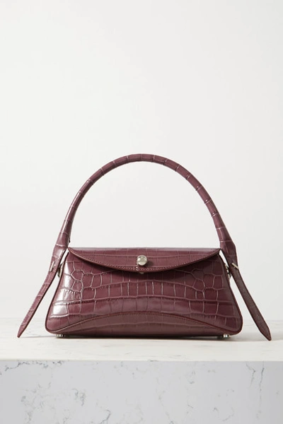 Shop Ratio Et Motus Cosmo Croc-effect Leather Shoulder Bag In Grape