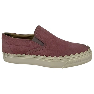 Pre-owned Chloé Pink Suede Trainers