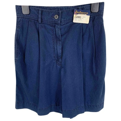 Pre-owned Burberry Blue Cotton Shorts