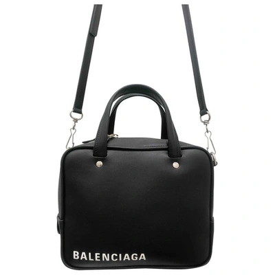 Pre-owned Balenciaga Triangle Black Leather Handbag