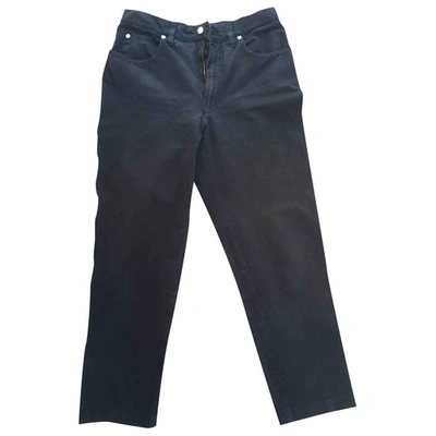 Pre-owned Fendi Black Cotton Trousers