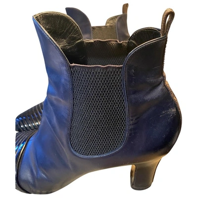 Pre-owned Louis Vuitton Blue Leather Boots
