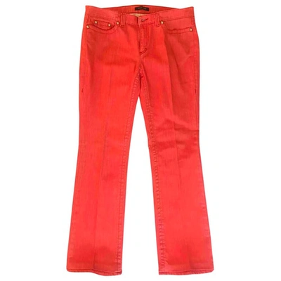Pre-owned Roberto Cavalli Orange Cotton - Elasthane Jeans