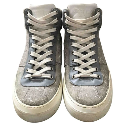 Pre-owned Jimmy Choo Grey Leather Trainers