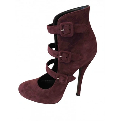 Pre-owned Ermanno Scervino Heels In Burgundy