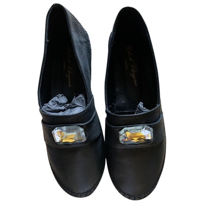Pre-owned Robert Clergerie Leather Espadrilles In Black