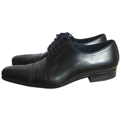 Pre-owned Dior Leather Lace Ups In Black