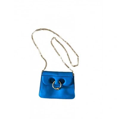 Pre-owned Jw Anderson Leather Clutch Bag In Turquoise