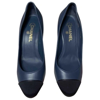 Pre-owned Chanel Blue Leather Heels