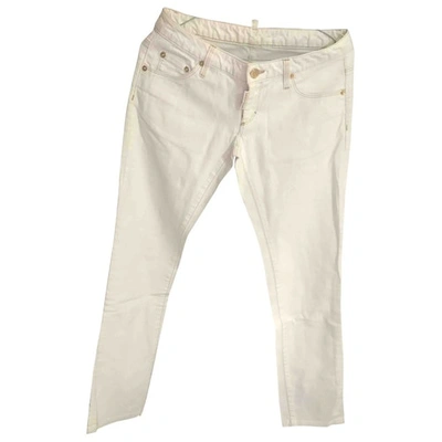 Pre-owned Dsquared2 Trousers In White