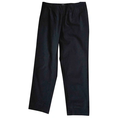 Pre-owned Armani Collezioni Navy Cotton Trousers