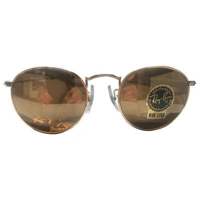 Pre-owned Ray Ban Round Gold Metal Sunglasses