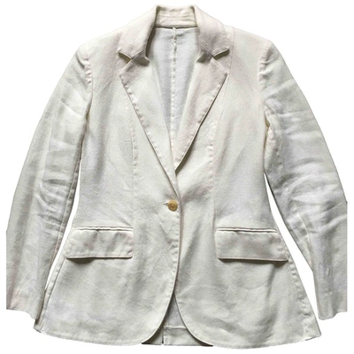 Pre-owned Ballantyne Linen Blazer In White