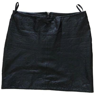 Pre-owned Muubaa Leather Mini Skirt In Black