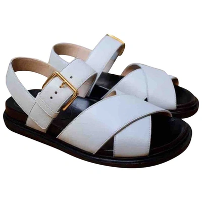 Pre-owned Marni Leather Sandal In White