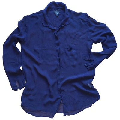Pre-owned Swildens Silk Shirt In Navy