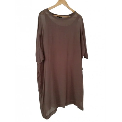 Pre-owned Eileen Fisher Brown Silk Dress