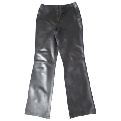 Pre-owned Marella Black Leather Trousers