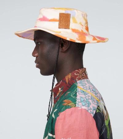 Shop Loewe Tie-dye Canvas Explorer Hat In Multicoloured