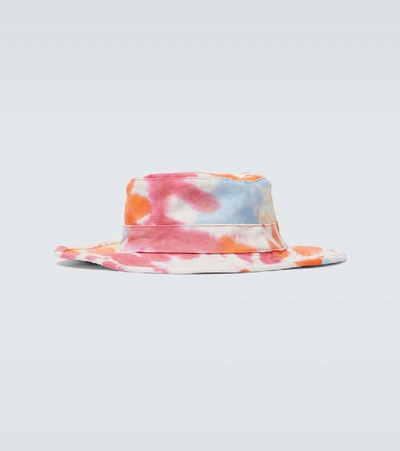 Shop Loewe Tie-dye Canvas Explorer Hat In Multicoloured