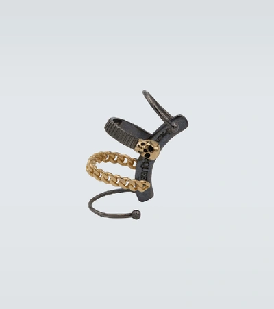 Shop Alexander Mcqueen Chain Ear Cuff In Multicoloured