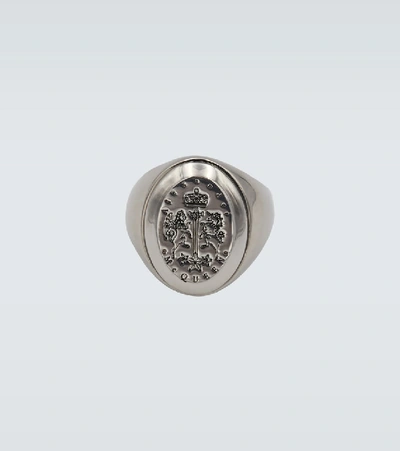 Shop Alexander Mcqueen Metal Signet Ring In Silver