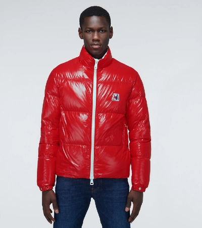 Shop Moncler Chartreuse Logo Jacket In Red