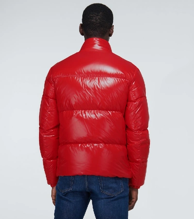 Shop Moncler Chartreuse Logo Jacket In Red