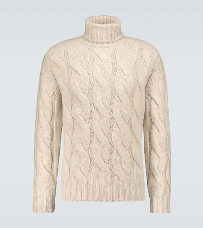 Shop Brunello Cucinelli Cashmere Turtleneck Sweater In Beige