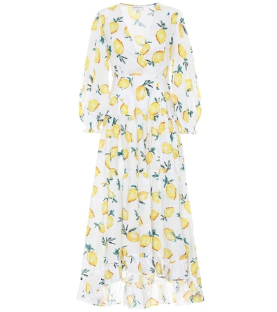 Shop Alexandra Miro Maria Printed Cotton Maxi Dress In Yellow