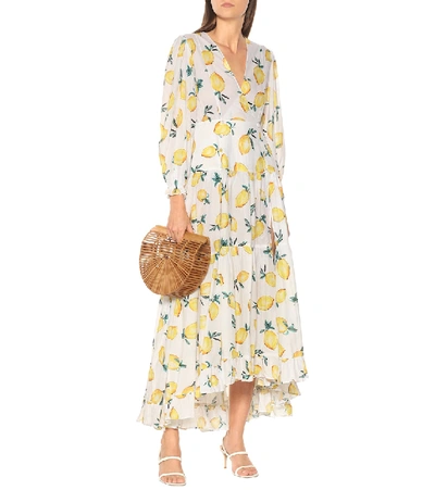 Shop Alexandra Miro Maria Printed Cotton Maxi Dress In Yellow