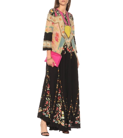 Shop Etro Printed Silk Gown In Multicoloured