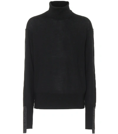 Shop Burberry Merino-wool And Silk Turtleneck Sweater In Black