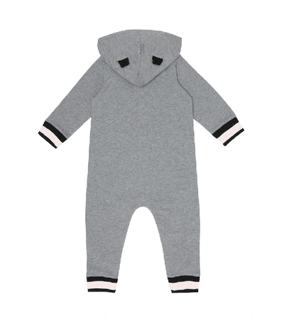 Shop Moncler Baby Stretch-cotton Onesie In Grey