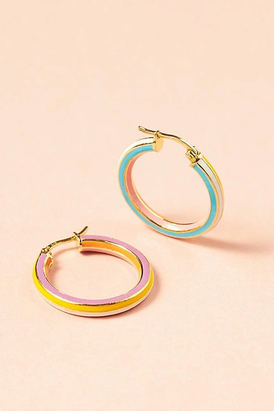 Shop Anna + Nina Rainbow Hoop Earrings In Assorted