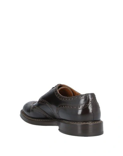 Doucal's Leather Oxford Shoes In Dark Brown