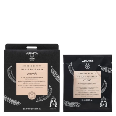 Shop Apivita Express Beauty Black Tissue Face Mask Detox And Purifying With Carob 20ml